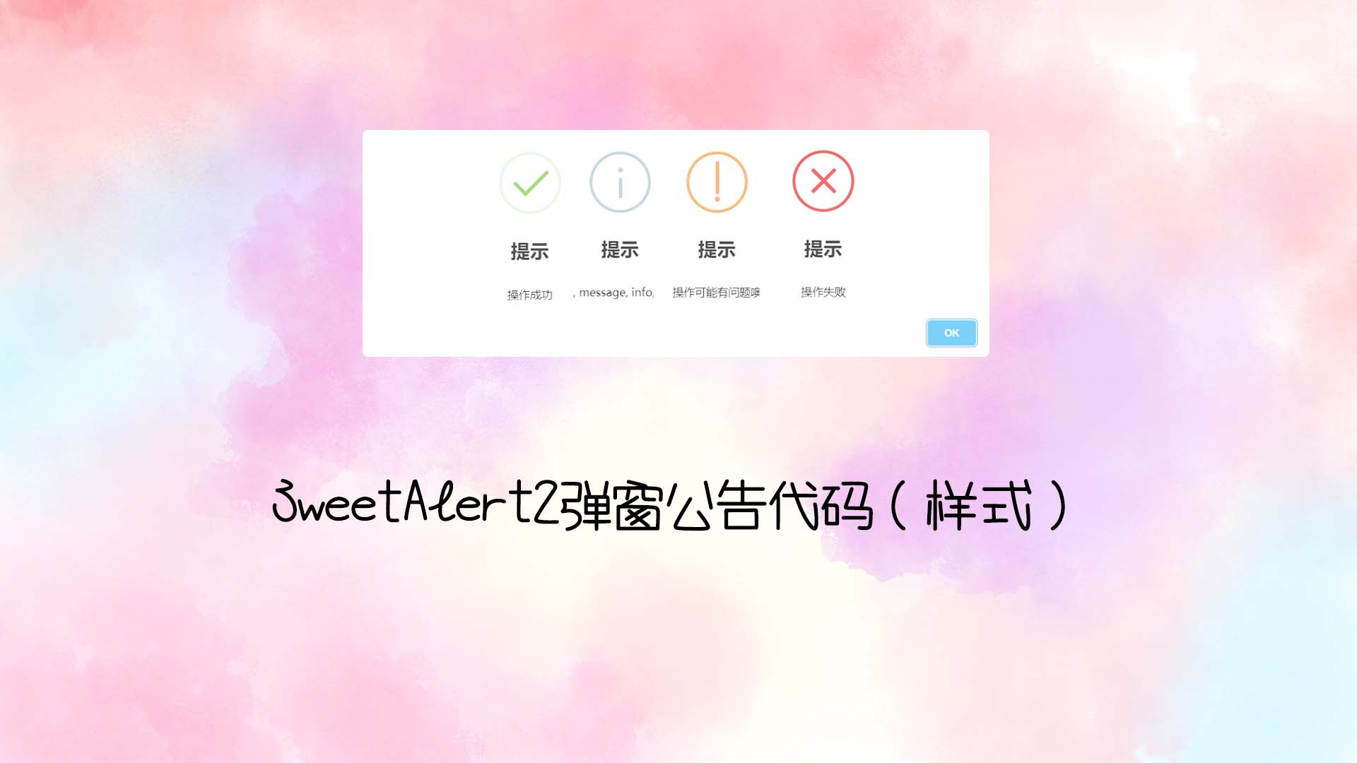 SweetAlert2弹窗公告代码（样式）