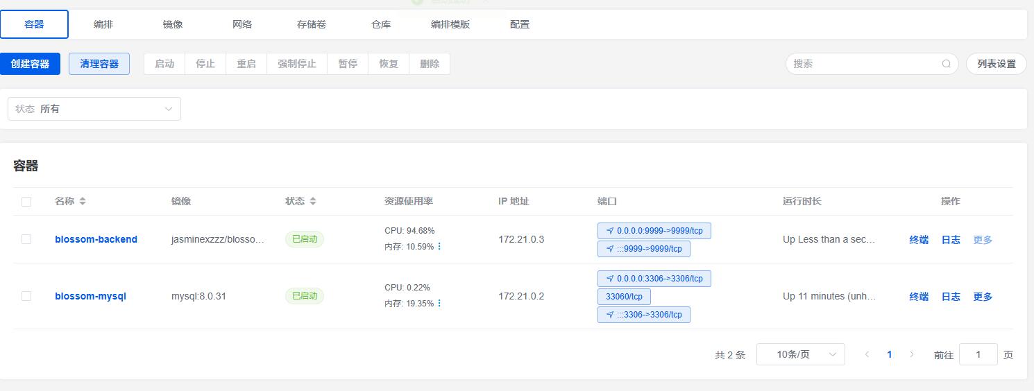 1Panel+docker快速部署Blossom私有云笔记 插图7