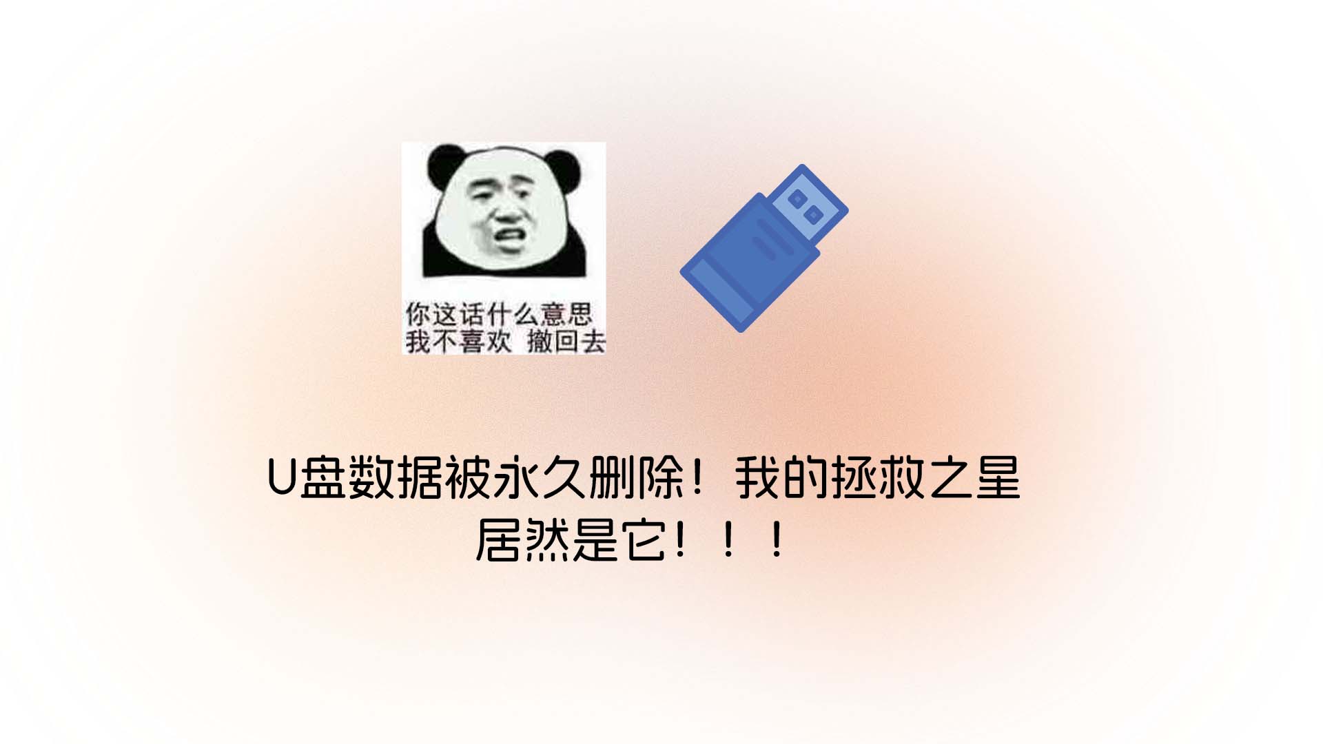U盘数据被永久删除！我的拯救之星居然是它！！！